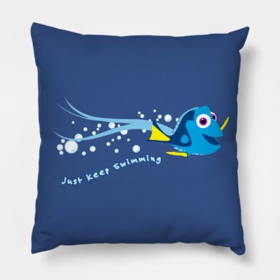 Just Keep Swimming Throw Pillow Official Swimming Gifts Merch