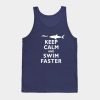 Funny Keep Calm And Swim Faster Shark Swimming Swi Tank Top Official Swimming Gifts Merch