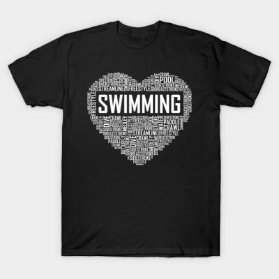 Swimming Heart T-Shirt Official Swimming Gifts Merch