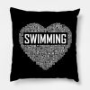 Swimming Heart Throw Pillow Official Swimming Gifts Merch