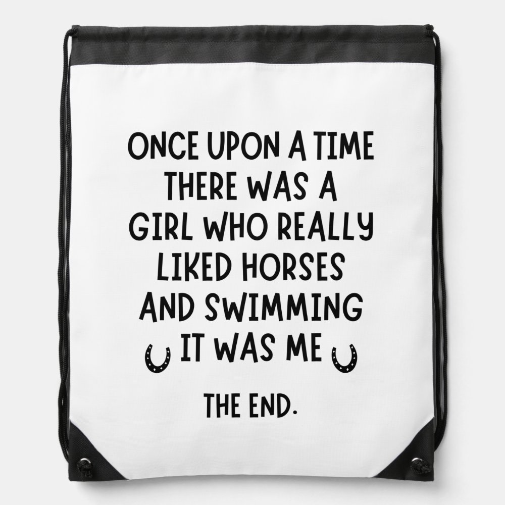 a girl who really liked swimming and horses drawstring bag - Swimming Gifts