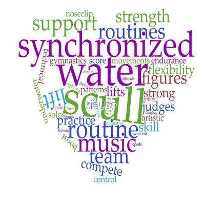 Synchronized Swimming Word Cloud Design Tote Bag Official Swimming Gifts Merch