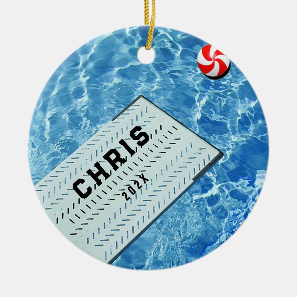 personalized swimming diving holiday gifts ceramic ornament - Swimming Gifts