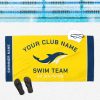 personalized yellow navy swim team swimmer name beach towel r ajfguo 1000 - Swimming Gifts
