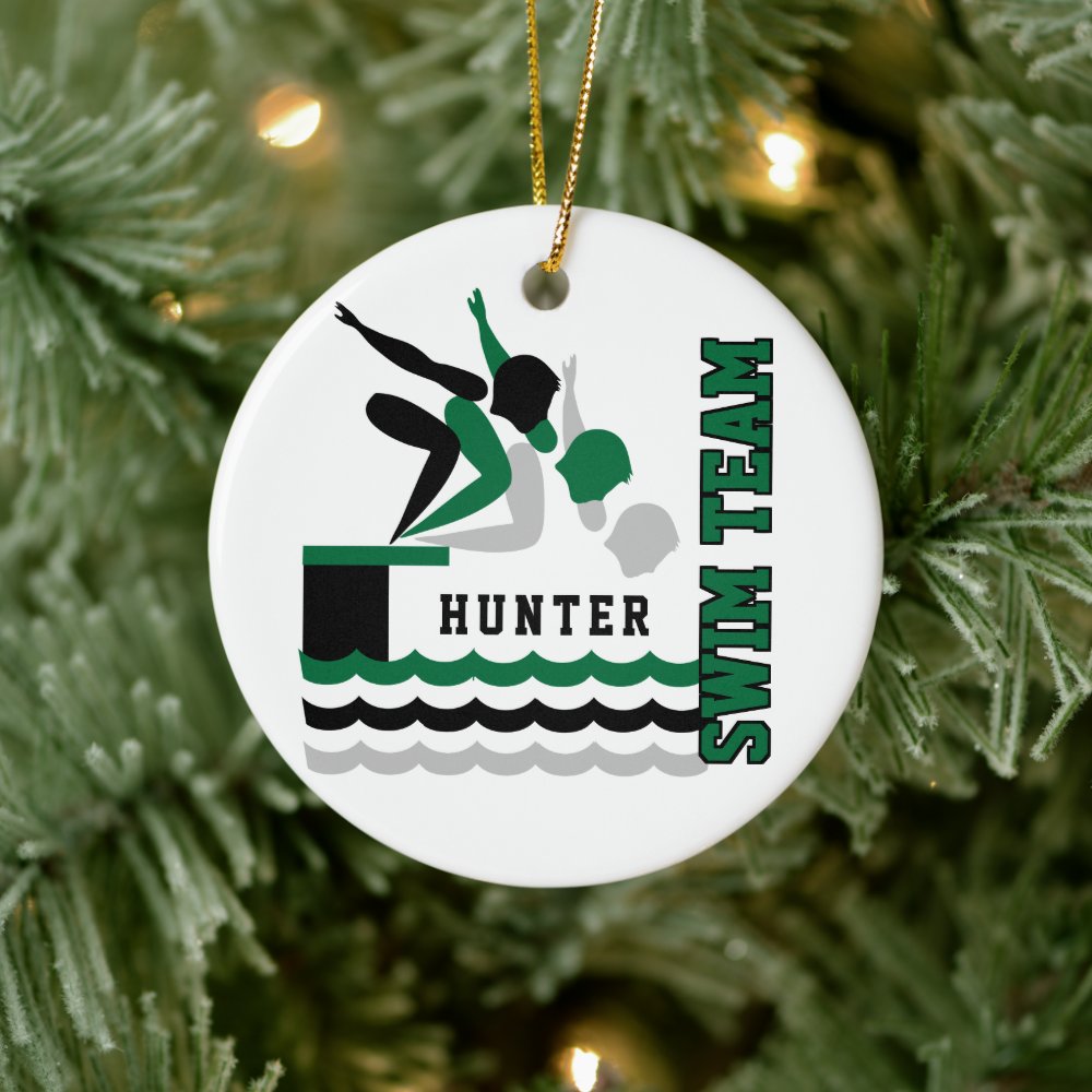 swim dive team green boy ceramic ornament r3a7a2a73820e4b8aa81849feefb6118c 05wi1 8byvr 1000 - Swimming Gifts