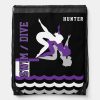 swim dive team personalize team purple drawstring bag r0f159e7320a84b5893d127bcc9ffacc3 zffcx 1000 - Swimming Gifts