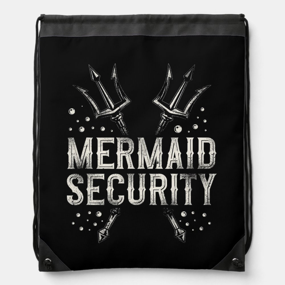 swimming swimmer swim mermaid security dad coach drawstring bag - Swimming Gifts