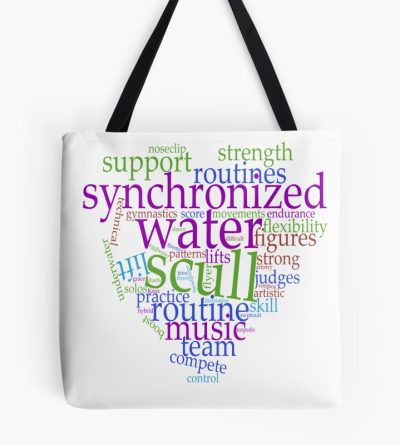 Synchronized Swimming Word Cloud Design Tote Bag Official Swimming Gifts Merch