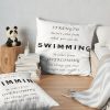 Swimming Inspirational Quote Throw Pillow Official Swimming Gifts Merch