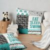 Swimming Shape Pattern Purple Gift For Swimming Lovers Throw Pillow Official Swimming Gifts Merch
