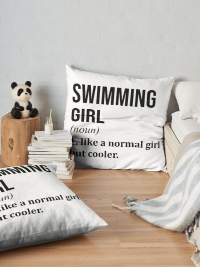 Swimming Girl Funny Quote Throw Pillow Official Swimming Gifts Merch