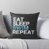 Eat Sleep Swim Repeat| Swimmer Swimming Throw Pillow Official Swimming Gifts Merch