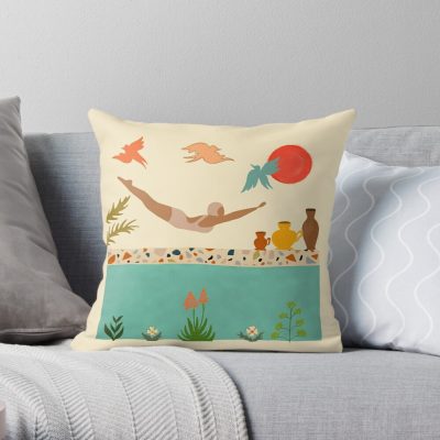 Swimming Pool Throw Pillow Official Swimming Gifts Merch