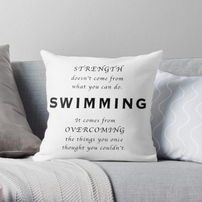 Swimming Inspirational Quote Throw Pillow Official Swimming Gifts Merch