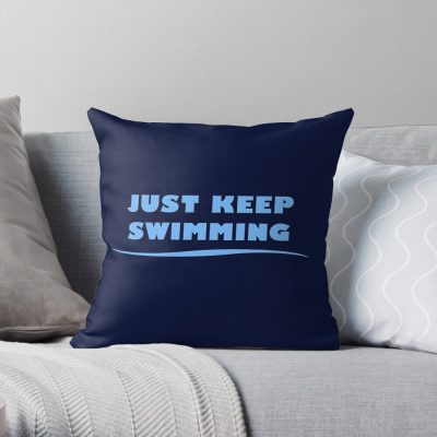 Just Keep Swimming Throw Pillow Official Swimming Gifts Merch