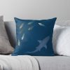 Guess The Pack Of Wolves Is Swimming With The Shark Now! Throw Pillow Official Swimming Gifts Merch