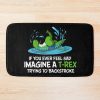 T-Rex Dinosaur Hates Backstroke Swimming Bath Mat Official Swimming Gifts Merch