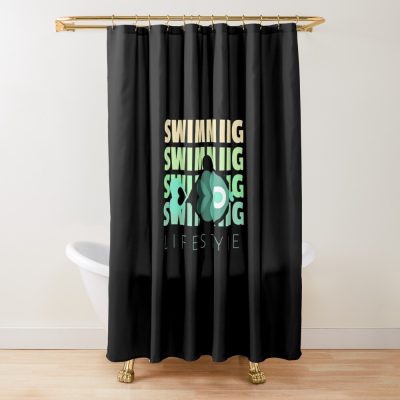 Swimming  Lifestyle Shower Curtain Official Swimming Gifts Merch