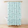 Swimming Narwhal Blue Shower Curtain Official Swimming Gifts Merch