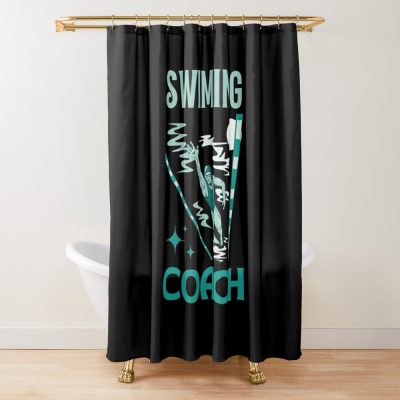 Swimming Coach Shower Curtain Official Swimming Gifts Merch