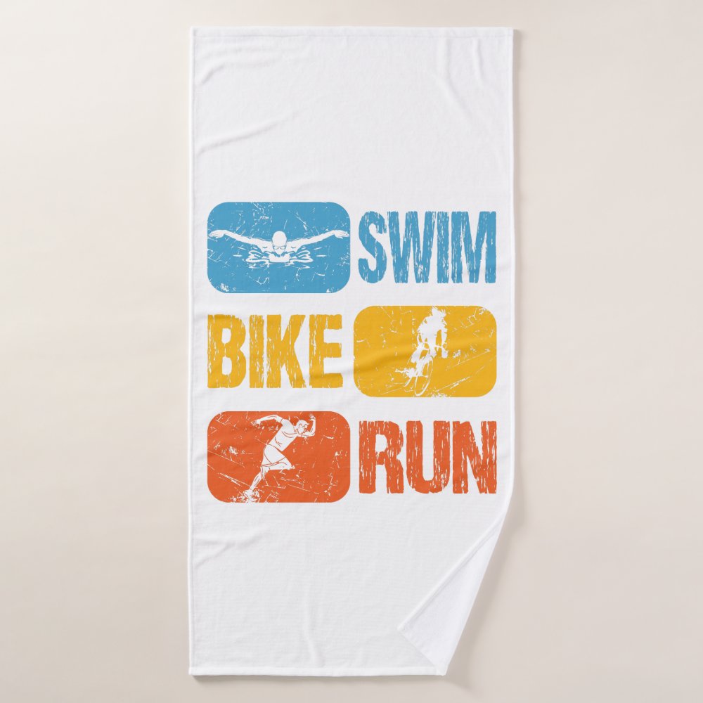 vintage triathlon swim bike run bath towel r6f81ee52077c403982842e8e18eb54f9 eza13 1000 - Swimming Gifts