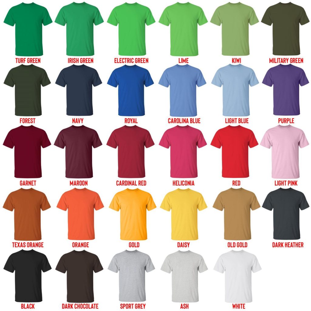 t shirt color chart - Swimming Gifts