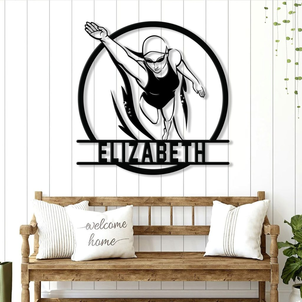 Personalized Swimming New Metal Sign
