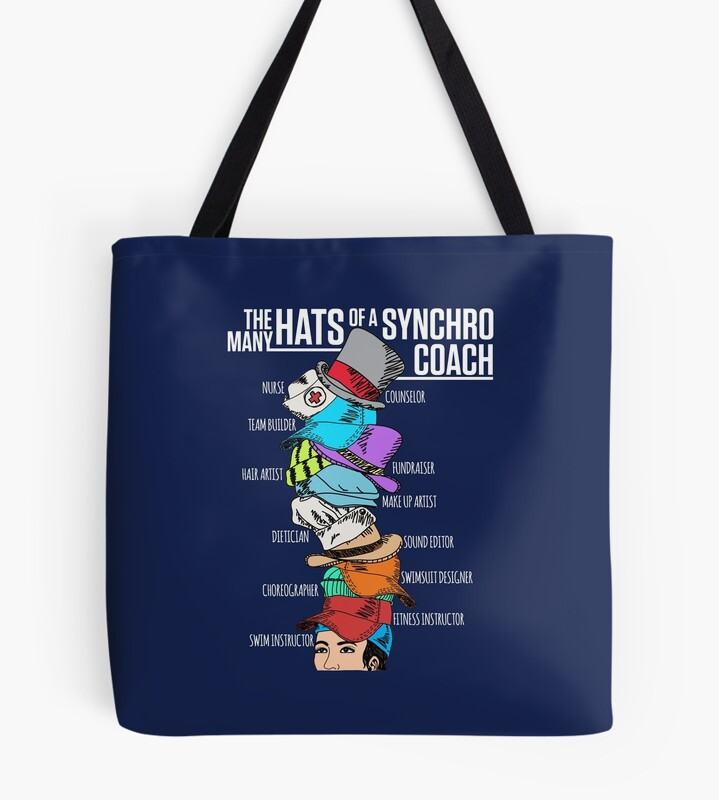 Swimming The Many Hats Of A Synchro Coach Tote Bag