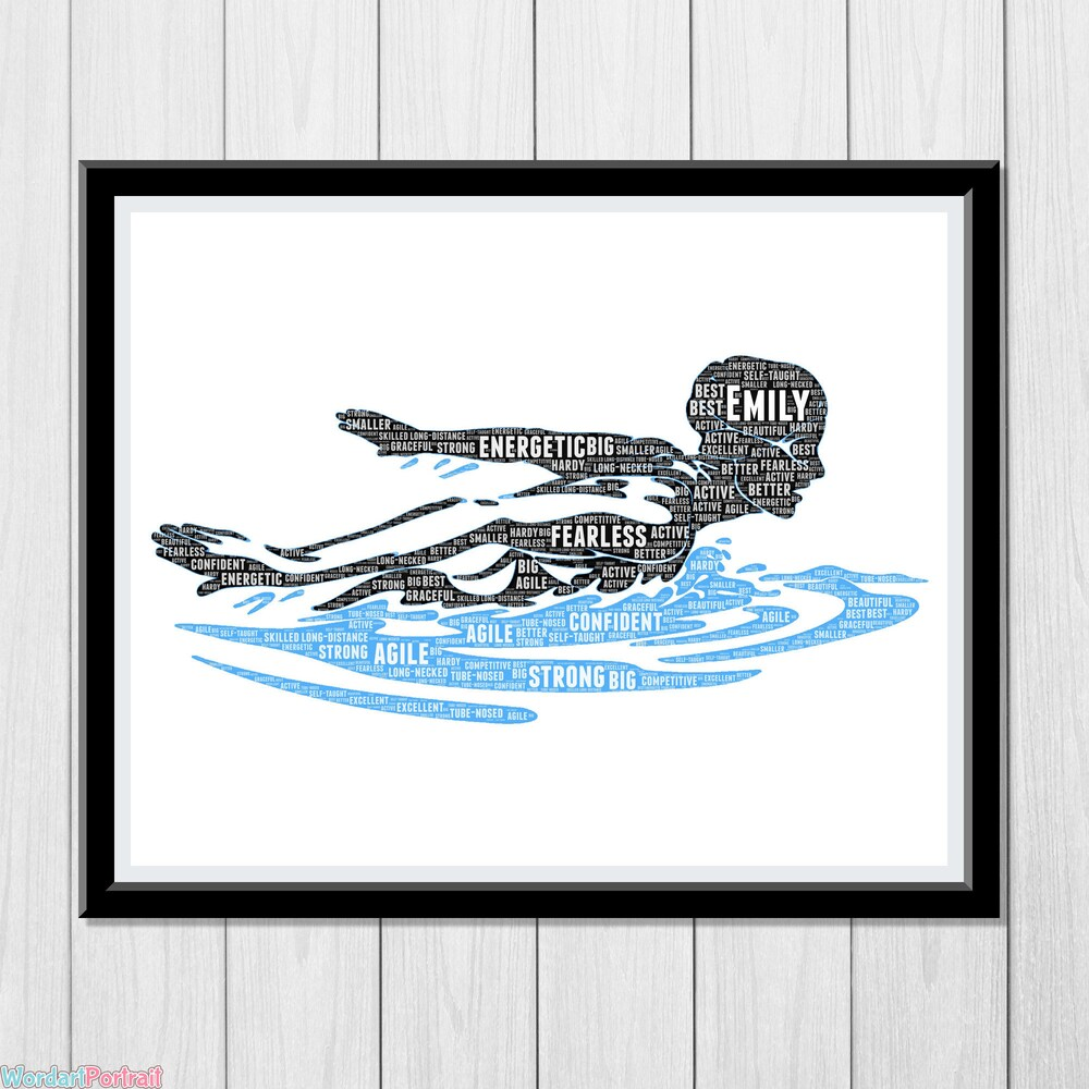 Personalized Breaststroke Swimmer Wall Art